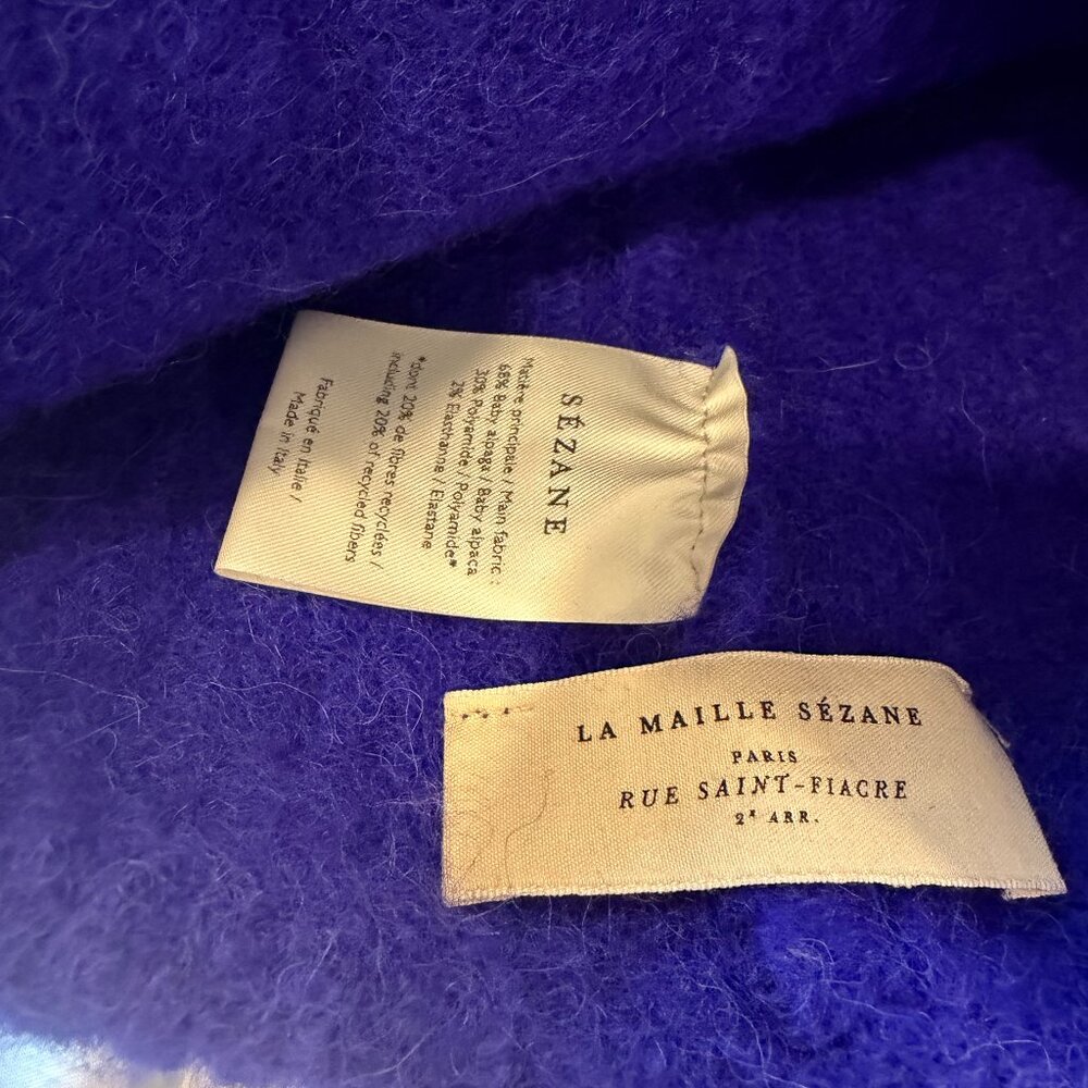 NWOT Sezane Marianne Scarf & Paul Beanie Set - Electric Blue - Picture 6 of 7
